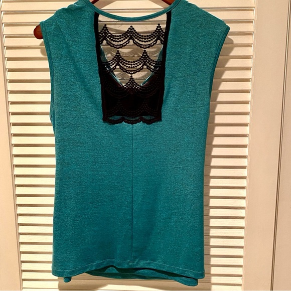 ALYX Drape Front Lace Back Sleeveless Blouse Top XL - Picture 5 of 16